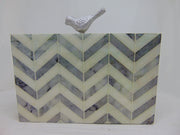 Grey & white Resin Clutch Box purse  bag