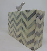 Grey & white Resin Clutch Box purse  bag