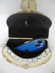 Golden shell nacre stone mosaic cori bag