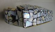 Golden shell nacre stone mosaic cori bag