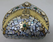 Golden shell nacre stone mosaic cori bag