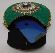 Ethnic Evil Eye Mosaic Metal Clutch