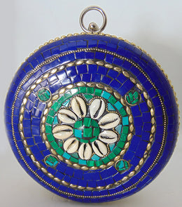 Round Mosaic Metal Party Clutch
