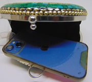 Round Mosaic Metal ethnic clutch antique