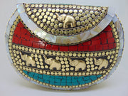 Gift Metal Bag Shell Stone Mosaic