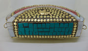 Gift Metal Bag Shell Stone Mosaic