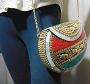 Gift Metal Bag Shell Stone Mosaic