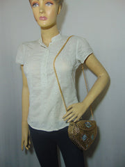 Women's Metal Shell Ethnic Sling Bag