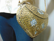 Women's Metal Shell Ethnic Sling Bag