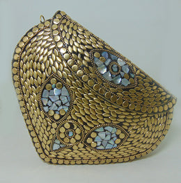 Women's Metal Shell Ethnic Sling Bag