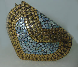 Handmade Mother of Pearl Metal Bag