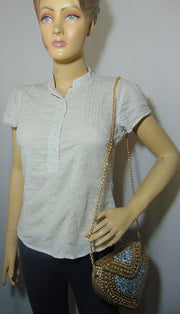 Handmade Mother of Pearl Metal Bag