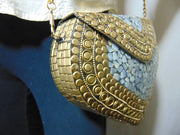 Handmade Mother of Pearl Metal Bag