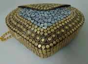 Handmade Mother of Pearl Metal Bag