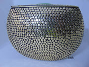 Resin Stone Metal Stud Clutch Purse