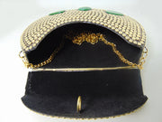 Resin Stone Metal Stud Clutch Purse
