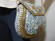 Mop Silver Mosaic Purse Wedding Gift for her