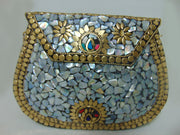 Mop Silver Mosaic Purse Wedding Gift for her