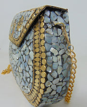Mop Silver Mosaic Purse Wedding Gift for her