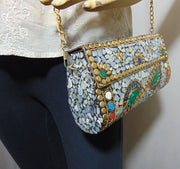 Mop mosaic clutch purse