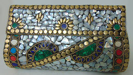 Mop mosaic clutch purse
