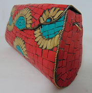 Antique Black Mosaic stone Clutch Bag