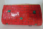 Antique Black Mosaic stone Clutch Bag