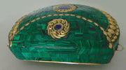 Green Mosaic Stone Metal Clutch Purse