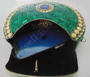 Green Mosaic Stone Metal Clutch Purse