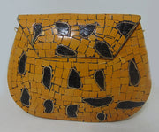 Yellow Purse Ethnic Clutch metal bag