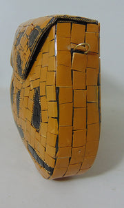 Yellow Purse Ethnic Clutch metal bag