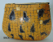 Yellow Purse Ethnic Clutch metal bag