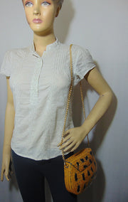 Yellow Purse Ethnic Clutch metal bag