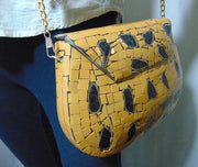 Yellow Purse Ethnic Clutch metal bag