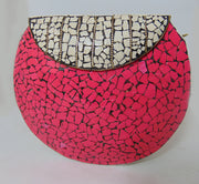 Mosaic Clutch Handbag Hot pink