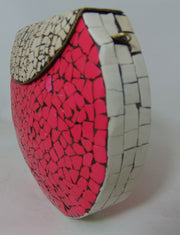 Mosaic Clutch Handbag Hot pink