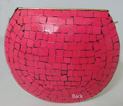 Mosaic Clutch Handbag Hot pink