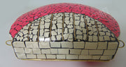 Mosaic Clutch Handbag Hot pink
