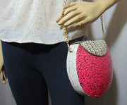 Mosaic Clutch Handbag Hot pink