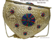HANDMADE ENGRAVED VINTAGE ETHNIC METAL CLUTCH