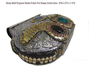 HANDMADE EMBOSSED BRASS MOSAIC VINTAGE CLUTCH BAG