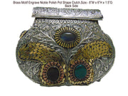 HANDMADE EMBOSSED BRASS MOSAIC VINTAGE CLUTCH BAG