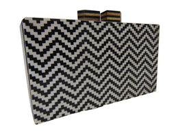 Black White Handcrafted Resin Clutch