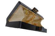 Black White Handcrafted Resin Clutch