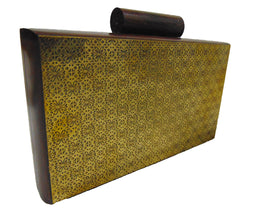 Golden finish Wood Clutch Box Purse Bags