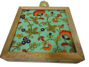 Wooden Box Embroidery Clutch Bag