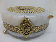 Elephant inlay Round shaped Box Clutch Bag