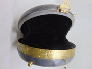 Brass decoration round shape box clutch purse