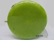 Metallic lime green Brass decoration round box clutch purse