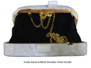 Vintage Mother Of Pearl Shell Purse Mop Clutch Bag